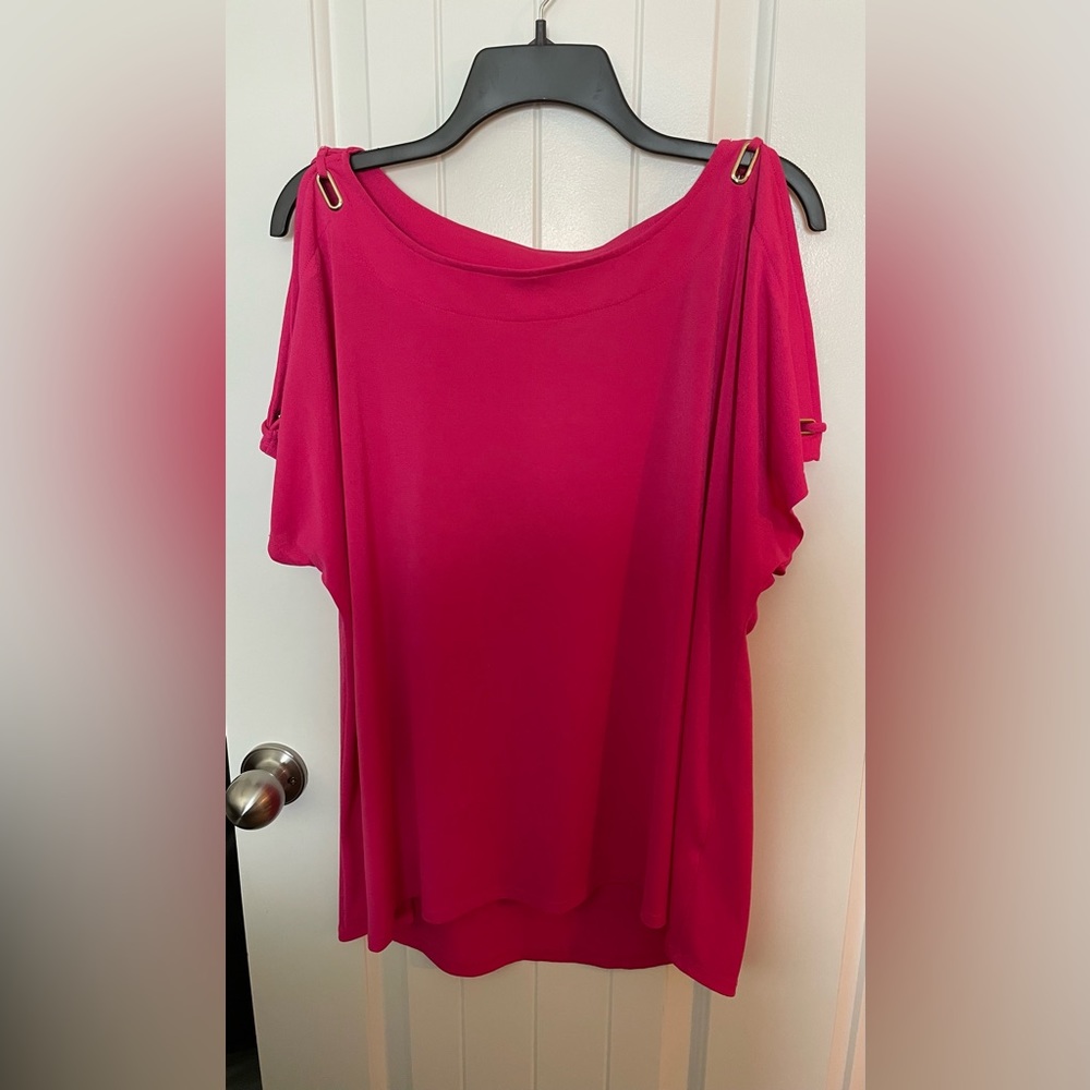 Plus size cold shoulder top